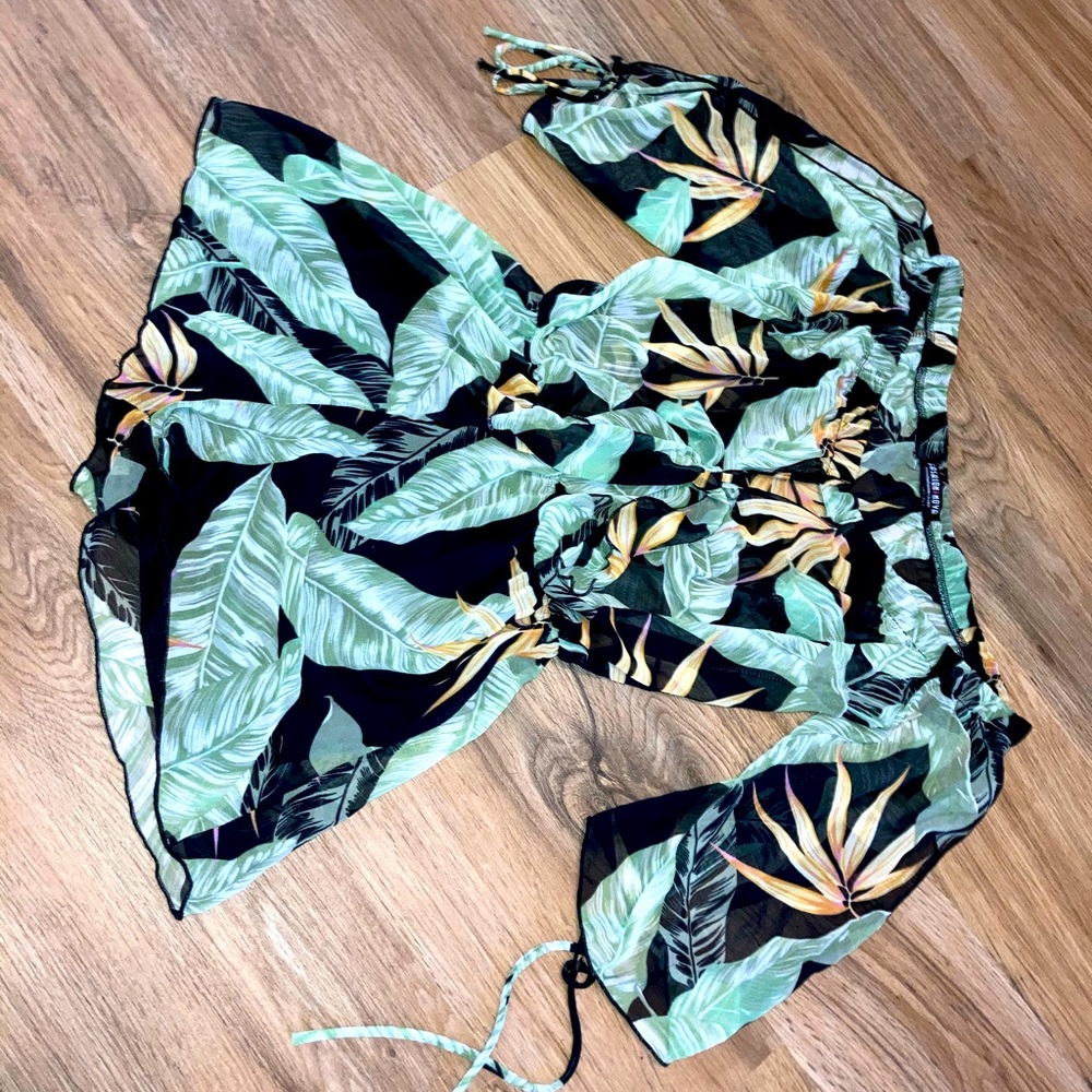 Romper Floral With Ties on Arm/Off Shoulder